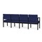 Lesro Lenox Steel 4 Seat Tandem Seating Metal Frame, Black, OH Cobalt Upholstery LS4103 - alternate 2